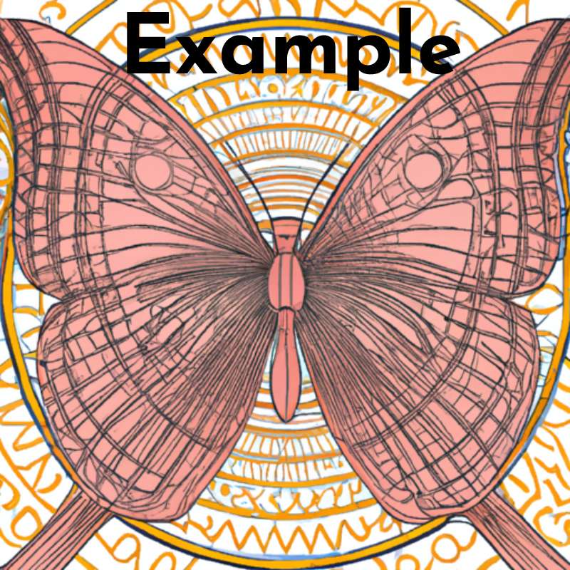 Coloring Pages for Adults and Kids - Theme Butterfly digital download example 1
