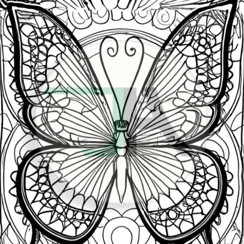 Coloring Pages for Adults & Kids - Diverse Themes for Stress Relief and Relaxation chikara houses  butterfly