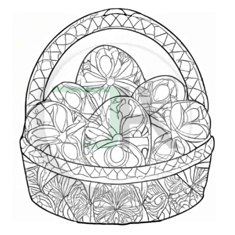 Coloring Pages for Adults and Kids - Theme Eggs digital download floral composition