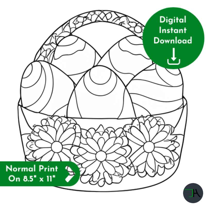 Coloring Pages for Adults and Kids - Theme Eggs digital download
