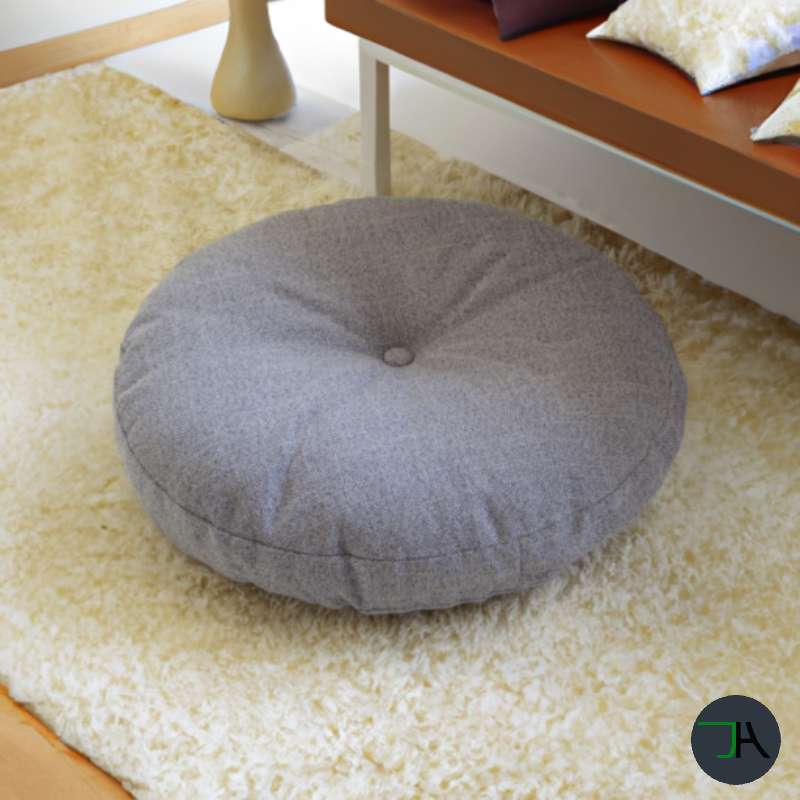 Chikara ZenComfort Tatami - 70cm Japanese Tatami Floor Cushion with Washable Cover grey