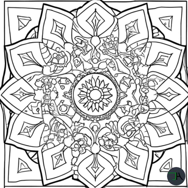 Coloring Pages for Adults and Kids - Theme Relaxing Mandala