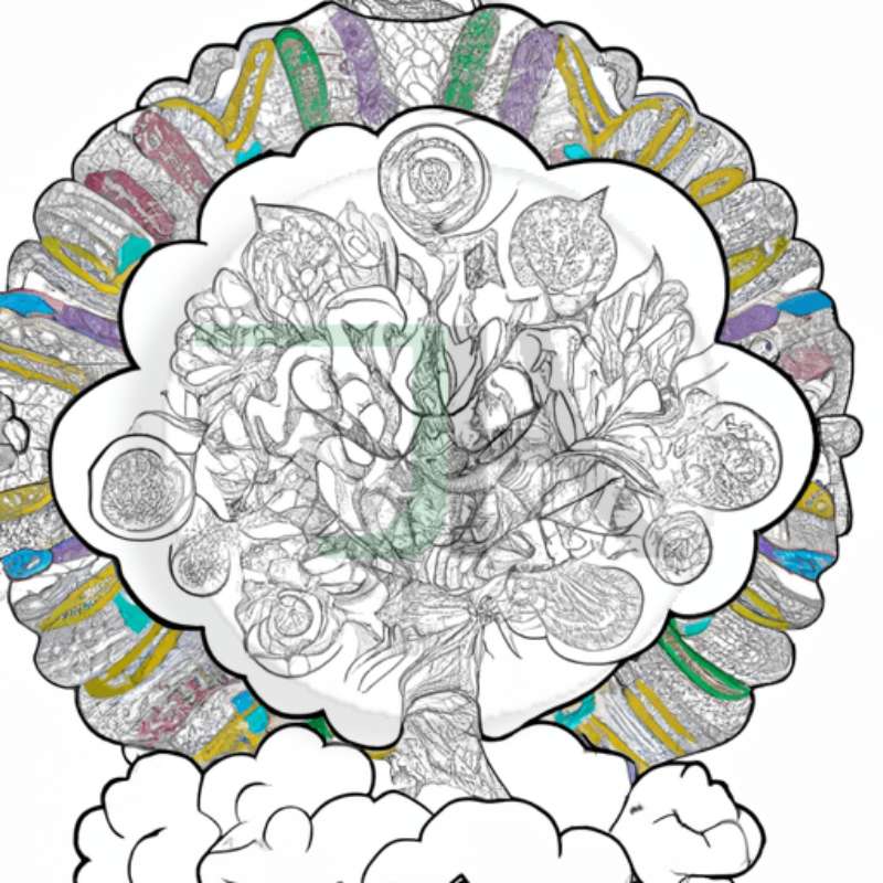 Coloring Pages for Adults and Kids - Theme Tree On Clouds indian cloud